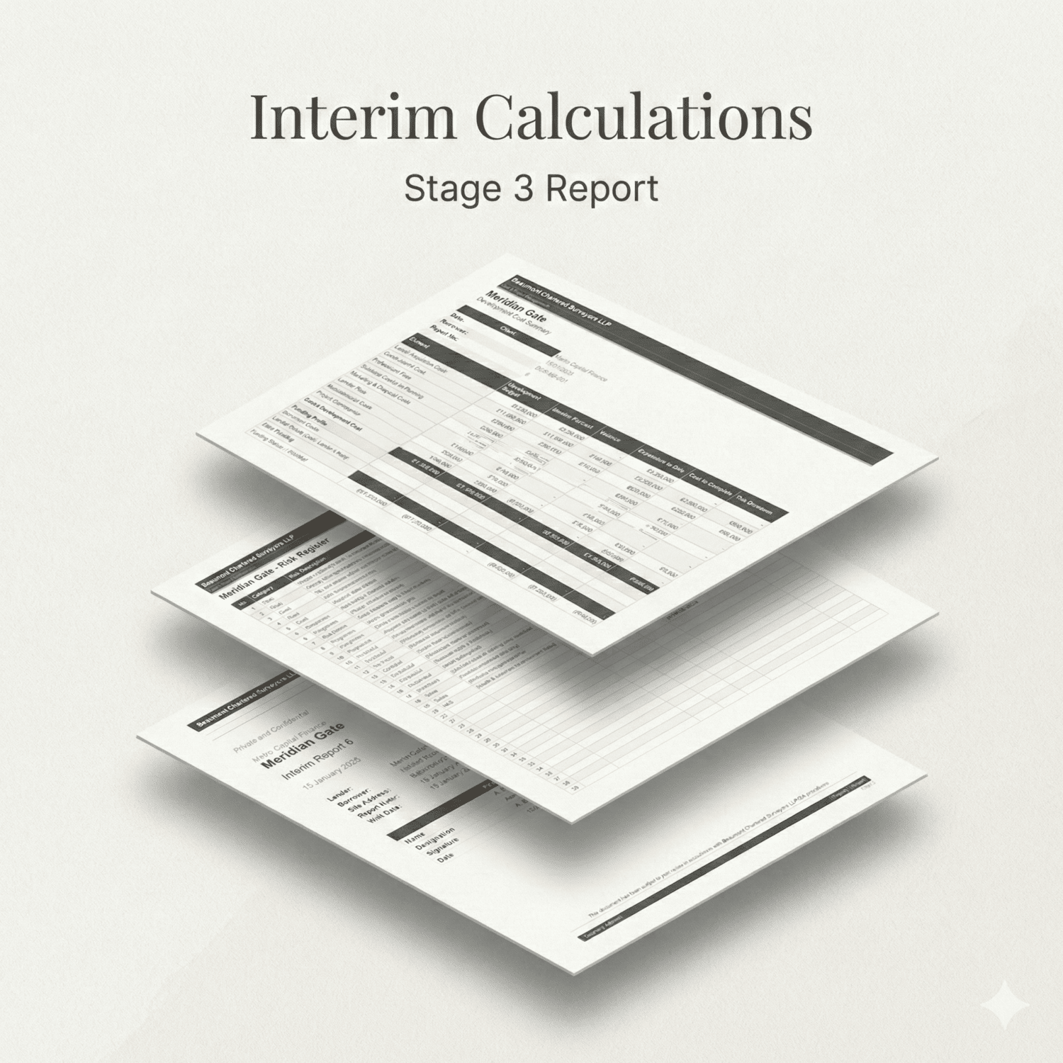 Interim Calculations — 3D exploded axonometric view